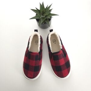 Baby Gap Buffalo Plaid Flannel Slip On Sneakers size 10